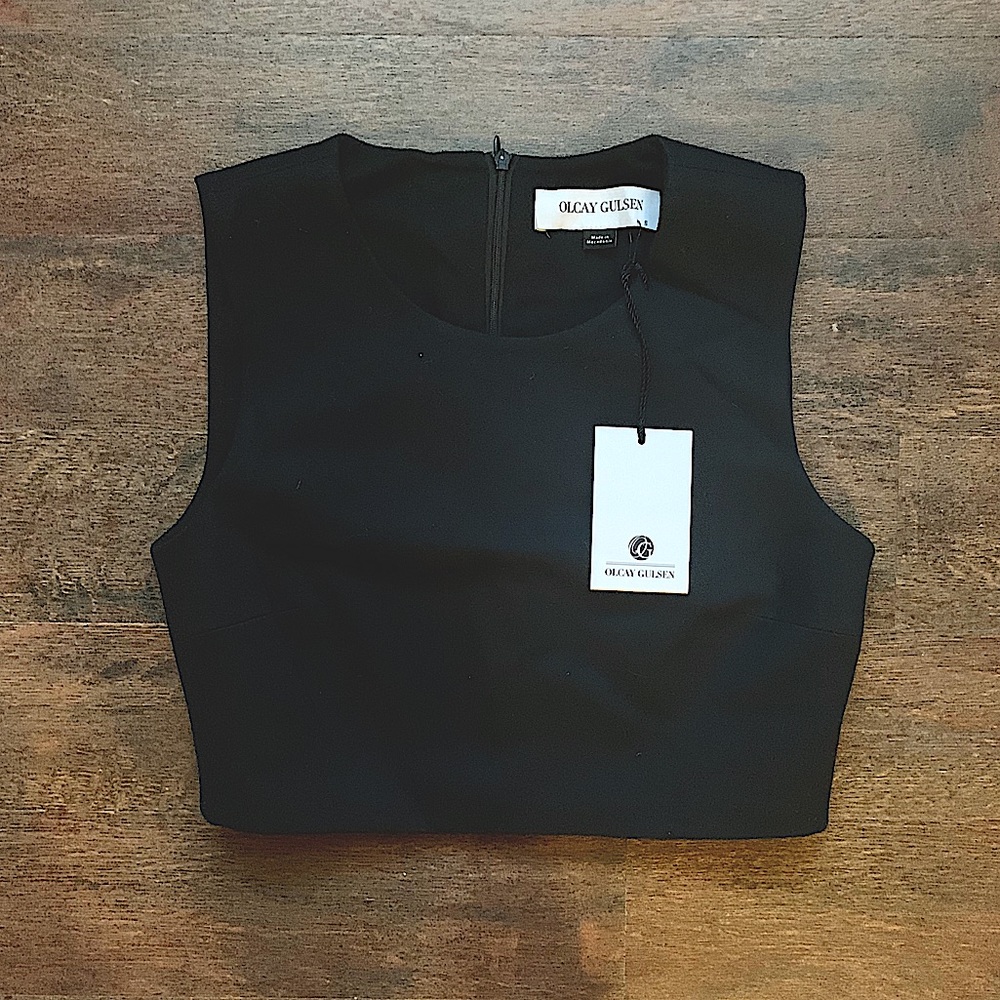 NWT Olcay Gulsen Crop Top in Black